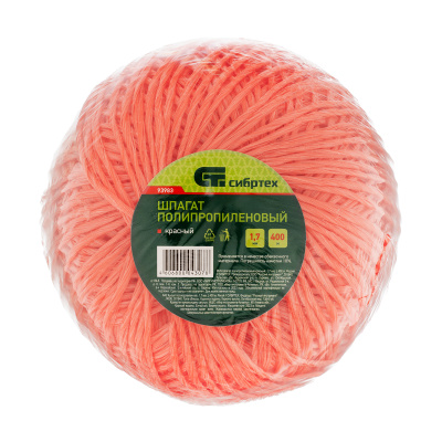 Шпагат полипропиленовый красный, 1.7 мм, L 400 м, Сибртех по ценам производителя в Екатеринбурге с доставкой по всей России