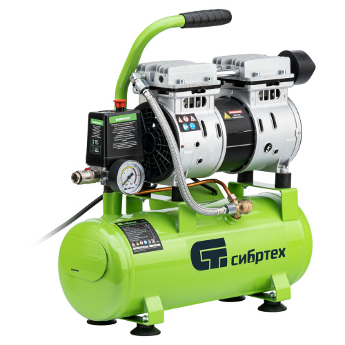 Компрессор безмаслянный малошумный МБ 750/10,750 Вт, 10 л, 150 л/мин Сибртех по ценам производителя в Екатеринбурге с доставкой по всей России