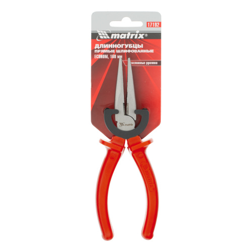 Длинногубцы прямые Econom, 160 мм, шлифованные, пластмассовые рукоятки Matrix по ценам производителя в Екатеринбурге с доставкой по всей России