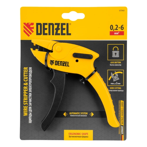 Щипцы для зачистки электропроводов, сечением 0,2-6 мм2, функция обрезания проводов Denzel по ценам производителя в Екатеринбурге с доставкой по всей России