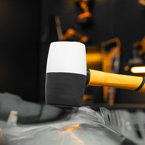 Киянка резиновая, 225 г, черно-белая, фибергласовая рукоятка c TPR покрытием Denzel по ценам производителя в Екатеринбурге с доставкой по всей России