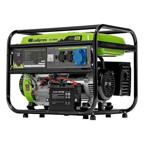 Генератор бензиновый БС-8000Э, 6,6 кВт, 230В, четырехтактный, 25 л, электростартер Сибртех по ценам производителя в Екатеринбурге с доставкой по всей России