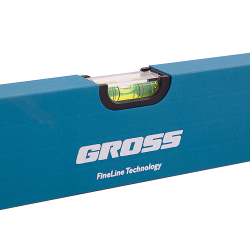 Уровень алюминиевый, 1500 мм, усиленный с ударопрочными заглушками, рукоятки, 3 глазка Gross по ценам производителя в Екатеринбурге с доставкой по всей России