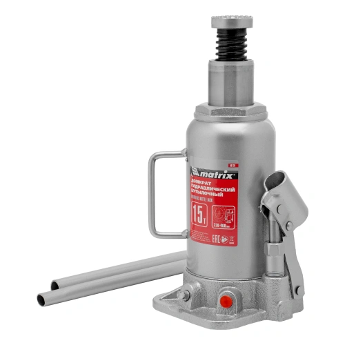 Домкрат гидравлический бутылочный, 15 т, высота подъема 230-460 мм Matrix по ценам производителя в Екатеринбурге с доставкой по всей России