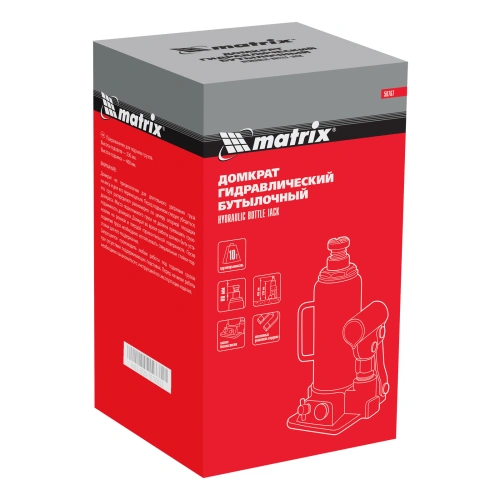 Домкрат гидравлический бутылочный, 10 т, h подъема 230-460 мм Matrix по ценам производителя в Екатеринбурге с доставкой по всей России