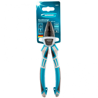 Плоскогубцы комбинированные 205 мм, трехкомпонентные рукоятки Gross по ценам производителя в Екатеринбурге с доставкой по всей России