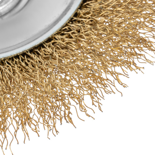 Щетка для УШМ, 115 мм, М14, "тарелка", латунированная витая проволока Matrix по ценам производителя в Екатеринбурге с доставкой по всей России