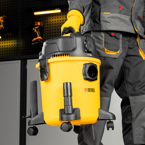 Пылесос строительный RVC20, 1400 Вт, бак 20 л, шланг 3 м, розетка с автосинхр. Denzel по ценам производителя в Екатеринбурге с доставкой по всей России