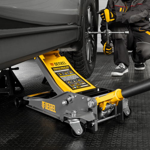 Домкрат гидравлический подкатной, 3 т, 75-500 мм, быстрый подъем, низкий подхват, проф. Denzel по ценам производителя в Екатеринбурге с доставкой по всей России