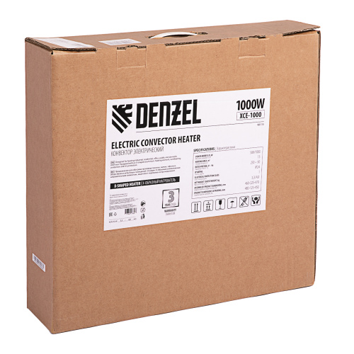 Конвектор электрический XCE-1000, 230 В, 1000 Вт, X-образный нагреватель Denzel по ценам производителя в Екатеринбурге с доставкой по всей России