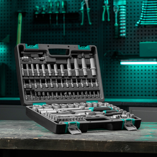 Набор инструментов, 1/2", 1/4", CrV, пластиковый кейс 94 предмета Stels купить в Москве с доставкой по всей России | ProtosMarket.ru