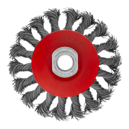 Щетка для УШМ, 100 мм, М14, "тарелка", крученая проволока 0.5 мм Matrix по ценам производителя в Екатеринбурге с доставкой по всей России
