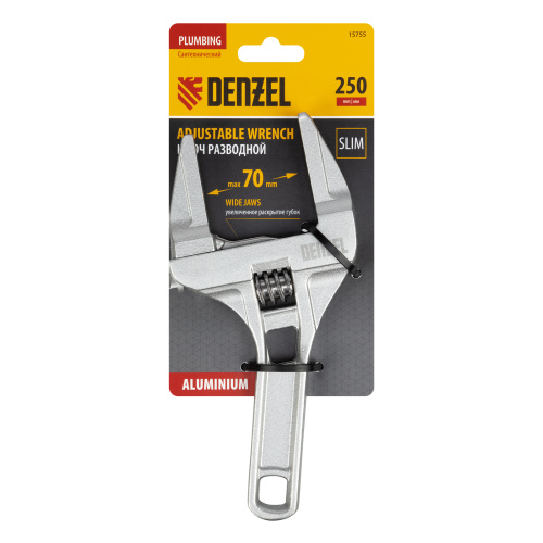 Ключ разводной 205 мм, алюминиевый Denzel по ценам производителя в Екатеринбурге с доставкой по всей России