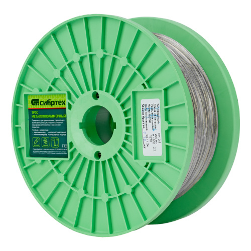 Трос металлополимерный прозрачный ПР-2.5, толщина 2.5 мм, катушка 200 метров Сибртех по ценам производителя в Екатеринбурге с доставкой по всей России
