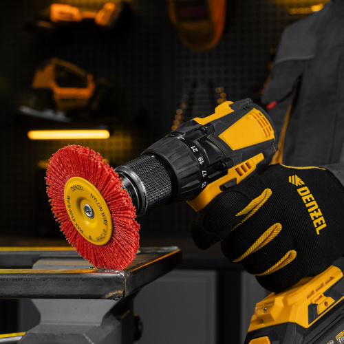 Щетка для дрели, 100 мм, Плоская, со шпилькой, нейлоновая щетина Denzel по ценам производителя в Екатеринбурге с доставкой по всей России