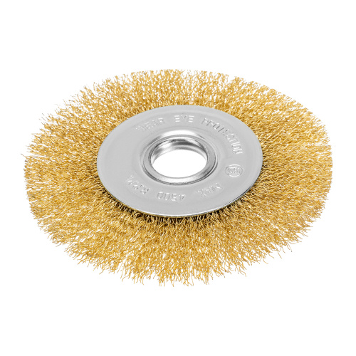 Щетка для УШМ, 125 мм, посадка 22.2 мм, плоская, латунированная витая проволока Matrix по ценам производителя в Екатеринбурге с доставкой по всей России