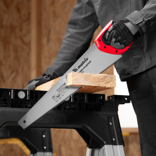 Ножовка по дереву, 500 мм, 7-8 TPI, зуб-3D, каленый зуб, двухкомпонентная рукоятка Matrix по ценам производителя в Екатеринбурге с доставкой по всей России