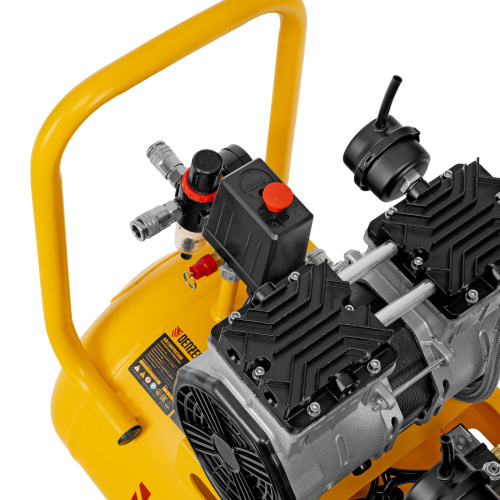 Компрессор безмасляный, малошумный DLS 2200/50, 2200 Вт, 2x1100, 50 л, 380 л/мин Denzel по ценам производителя в Екатеринбурге с доставкой по всей России