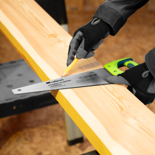 Ножовка по дереву"Зубец" для точных пильных работ, 350 мм, каленый зуб 2D, 14 TPI, двухкомпонентная рукоятка Сибртех по ценам производителя в Екатеринбурге с доставкой по всей России