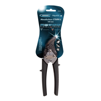 Ножницы по металлу "Piranha", 185 мм, прямой и левый рез, сталь СrM, двухкомпонентные рукоятки Gross по ценам производителя в Екатеринбурге с доставкой по всей России