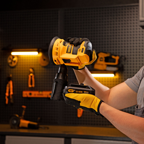 Машина шлифовальная эксцентриковая аккумуляторная COS-125-0, 18В Li-Ion Denzel по ценам производителя в Екатеринбурге с доставкой по всей России