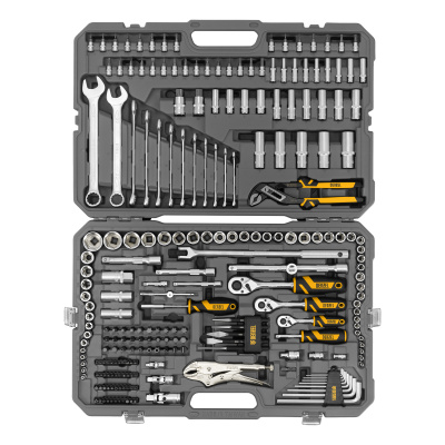 Набор инструментов, 1/2", 3/8", 1/4", CrV, S2, пластиковый кейс, 232 предмета Denzel по ценам производителя в Екатеринбурге с доставкой по всей России