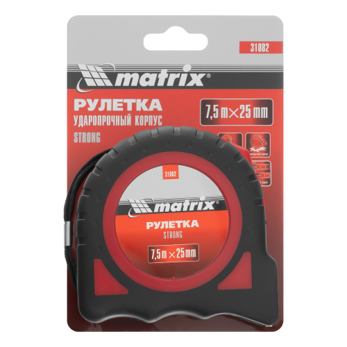 Рулетка Strong,7,5 м х 25 мм,обрезиненный корпус Matrix по ценам производителя в Екатеринбурге с доставкой по всей России