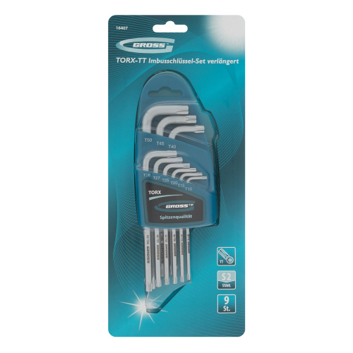 Набор ключей имбусовых Torx -TT, 9 шт: T10-T50, удлиненные, S2, сатинированные Gross по ценам производителя в Екатеринбурге с доставкой по всей России
