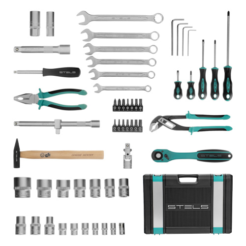 Набор инструментов, 1/2", Cr-V, S2, усиленный кейс, 58 предметов Stels по ценам производителя в Екатеринбурге с доставкой по всей России