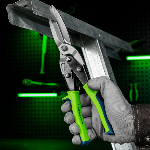 Ножницы по металлу, удлиненные, 285 мм, пряморежущие, двухкомпонентные обрезиненные рукоятки Сибртех по ценам производителя в Екатеринбурге с доставкой по всей России