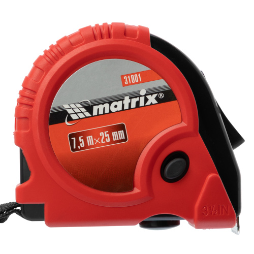 Рулетка Rubber,7,5 м х 25 мм,обрезиненный корпус Matrix по ценам производителя в Екатеринбурге с доставкой по всей России