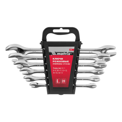 Набор ключей рожковых 6 шт, 6-17 мм, CrV, Elliptical, зеркальное хромирование Matrix купить в Москве с доставкой по всей России | ProtosMarket.ru