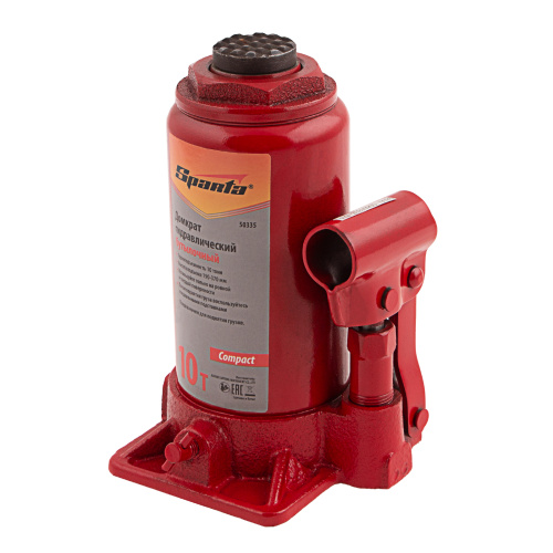 Домкрат гидравлический бутылочный 10 т, h подъема 190-370 мм Sparta Compact по ценам производителя в Екатеринбурге с доставкой по всей России