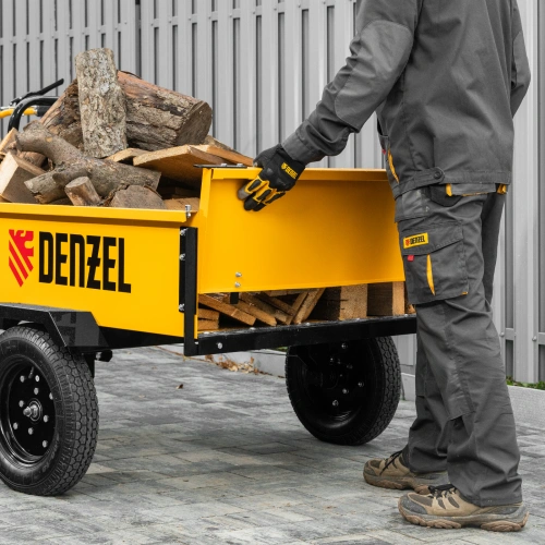 Прицеп для мотоблока TT-500, оцинк., груз. 500 кг, рег. сцепка, колеса 4.00-10, в упаковке Denzel по ценам производителя в Екатеринбурге с доставкой по всей России