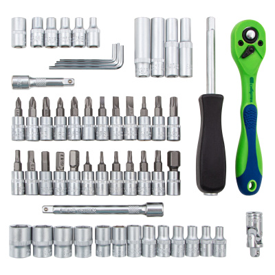 Набор инструментов 56 предметов, CrV, 1/4" Сибртех по ценам производителя в Екатеринбурге с доставкой по всей России