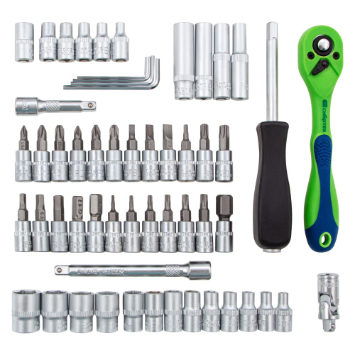 Набор инструментов 56 предметов, CrV, 1/4" Сибртех по ценам производителя в Екатеринбурге с доставкой по всей России