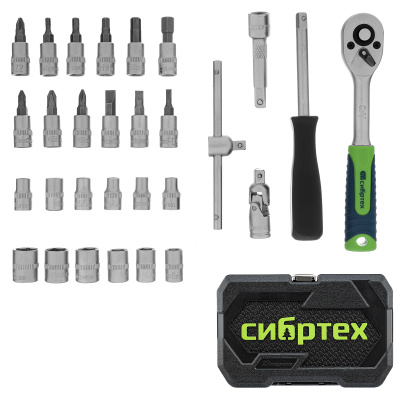 Набор инструментов, 1/4", пластиковый кейс, 29 предметов Сибртех по ценам производителя в Екатеринбурге с доставкой по всей России