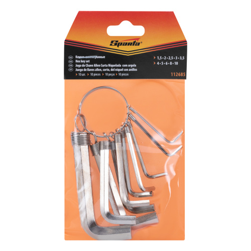 Набор ключей имбусовых HEX, 1.5-10 мм, CrV, 10 шт, никелированный, на кольце Sparta по ценам производителя в Екатеринбурге с доставкой по всей России
