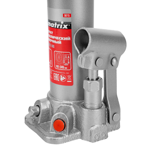 Домкрат гидравлический бутылочный, 2 т, высота подъема 181-345 мм Matrix по ценам производителя в Екатеринбурге с доставкой по всей России