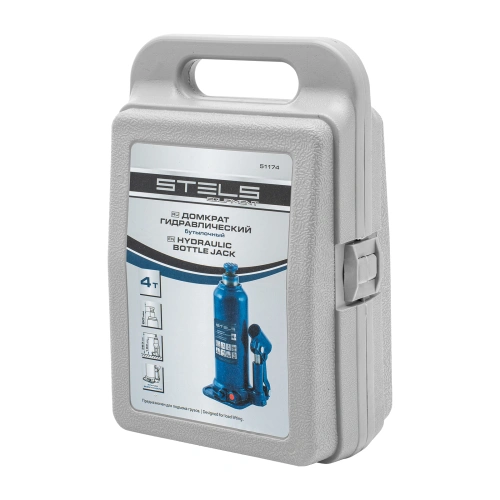 Домкрат гидравлический бутылочный, 4 т, h подъема 188-363 мм, в пластиковом кейсе Stels по ценам производителя в Екатеринбурге с доставкой по всей России