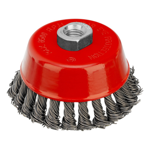 Щетка для УШМ, 100 мм, М14, "чашка", крученая проволока 0.8 мм Matrix по ценам производителя в Екатеринбурге с доставкой по всей России