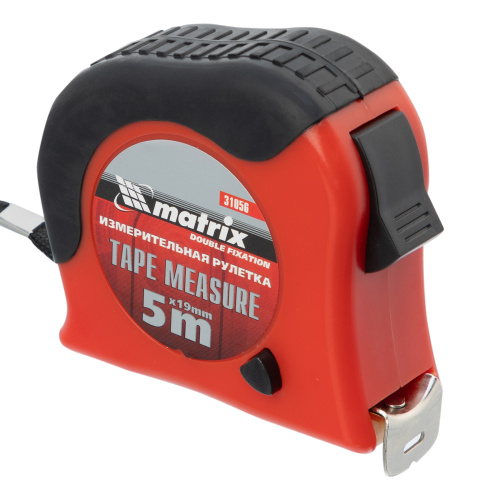 Рулетка Double fixation,5 м х 19 мм,обрезиненный корпус,двойная плавная фиксация Matrix по ценам производителя в Екатеринбурге с доставкой по всей России
