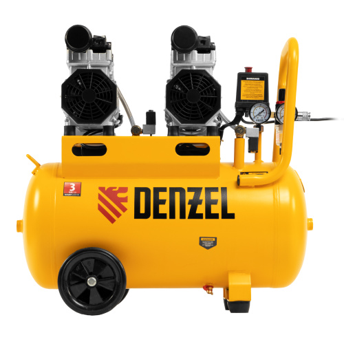 Компрессор безмасляный, малошумный DLS 1500/50, 1500 ВТ, 2x750, 50 л, 260 л/мин Denzel по ценам производителя в Екатеринбурге с доставкой по всей России