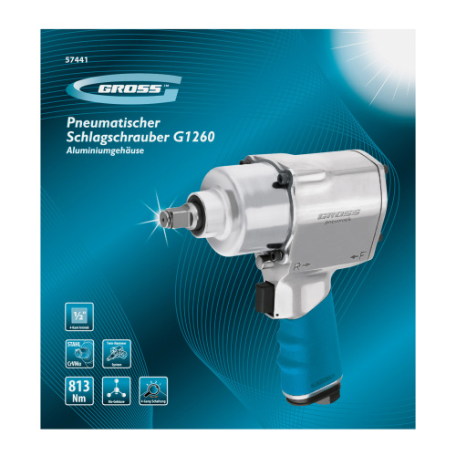 Гайковерт пневматический ударный G1260,1/2, Twin Hammer, 813Нм, 7000 об/мин Gross по ценам производителя в Екатеринбурге с доставкой по всей России