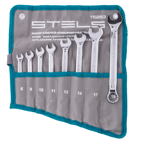 Набор ключей комбинированных 8 шт, 8-19 мм,  антислип Stels по ценам производителя в Екатеринбурге с доставкой по всей России