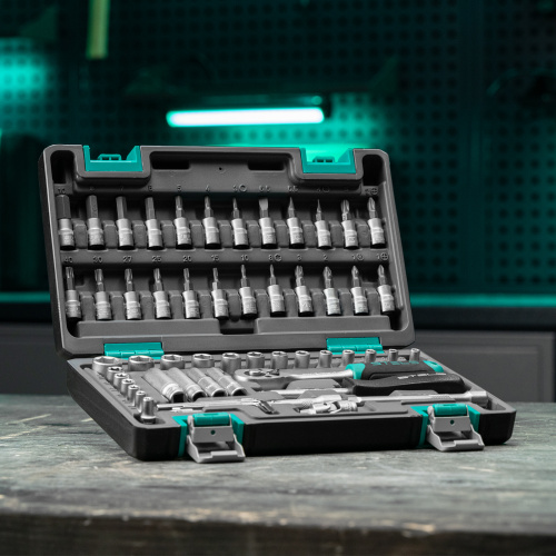 Набор инструментов, 1/4", CrV, пластиковый кейс 57 предметов Stels по ценам производителя в Екатеринбурге с доставкой по всей России