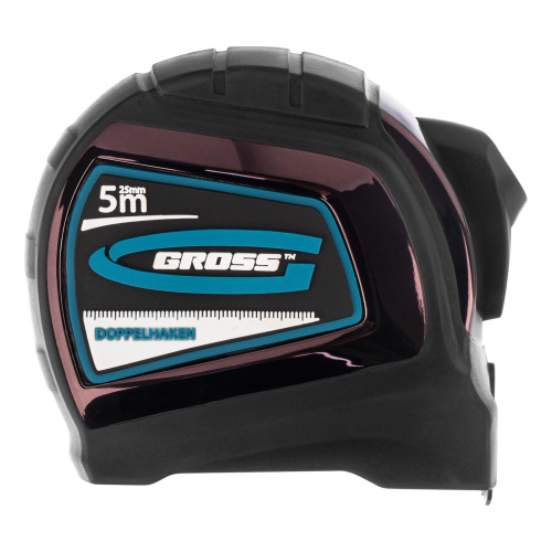 Рулетка "Doppelhaken",5 м x 25 мм,двухсторонний зацеп,Нейлон,двусторонняя шкала,автоматическая фиксация Gross по ценам производителя в Екатеринбурге с доставкой по всей России