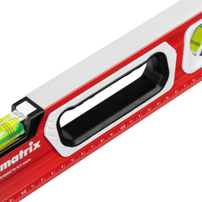 Уровень алюминиевый, магнит, фрезерованный, 3 глазка (1 зеркальный) двухкомпонентные рукоятки, 600 мм Matrix по ценам производителя в Екатеринбурге с доставкой по всей России