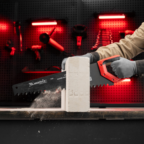 Ножовка по пенобетону, 500 мм, защитное покрытие, твердосплавные напайки на зубья, двухкомпонентная рукоятка Matrix по ценам производителя в Екатеринбурге с доставкой по всей России