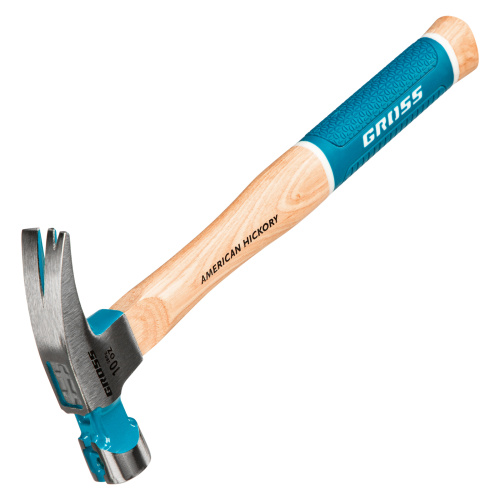 Молоток-гвоздодер, 280 г, угол 75, магнит, обрезиненная рукоятка American hickory GROSS по ценам производителя в Екатеринбурге с доставкой по всей России